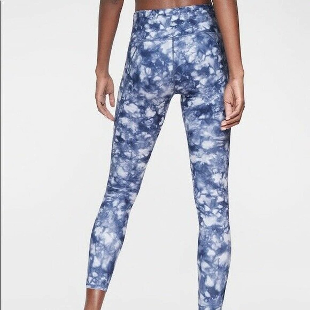 Athleta | Small 7/8 Powervita Tights Tie Dye Blue - Picture 2 of 7
